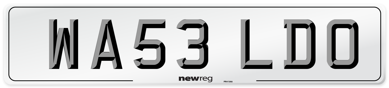 WA53 LDO Number Plate from New Reg